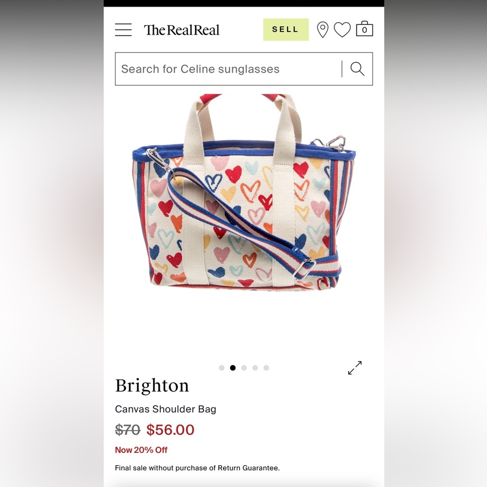 LIMITED EDITION Brighton LOVE Multicolor Heart Print Canvas Tote Bag Pristine - Picture 6 of 6
